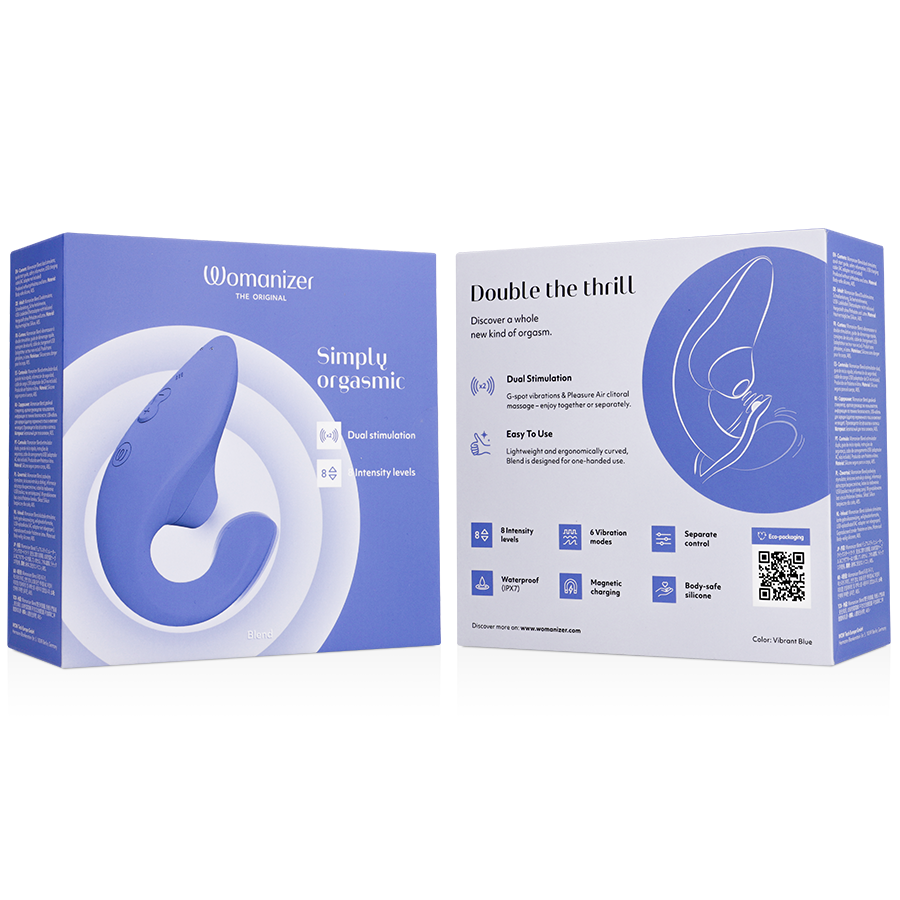 WOMANIZER VIBRADOR ESTIMULADOR BLEND RABBIT AZUL VIBRANTE