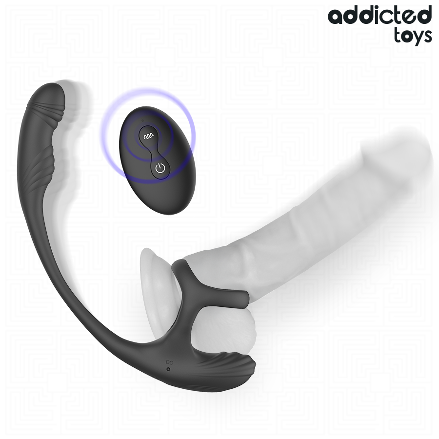 ADDICTED TOYS PLUG ANAL COM VIBRAyaO OSCILAyaO 360º E ESTIMULADOR DE TESTiCULOS