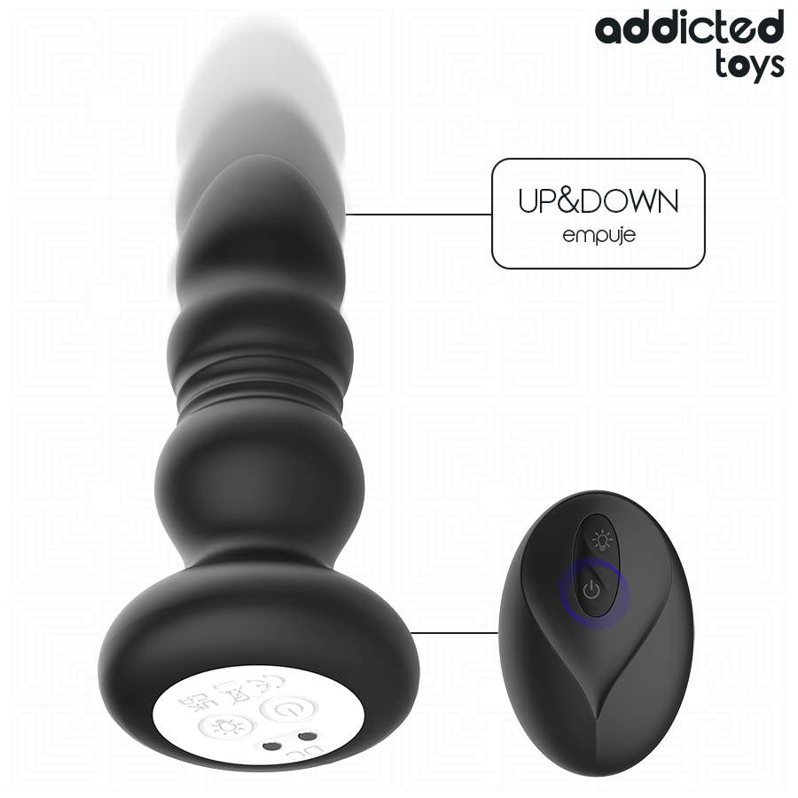 ADDICTED TOYS PLUG ANAL GIRAToRIO VIBRAToRIO COM LUZ LED E CONTROLE REMOTO