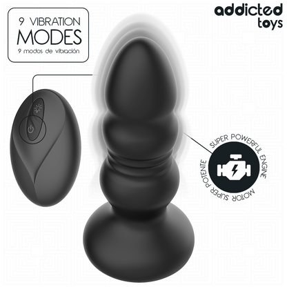 ADDICTED TOYS PLUG ANAL GIRAToRIO VIBRAToRIO COM LUZ LED E CONTROLE REMOTO