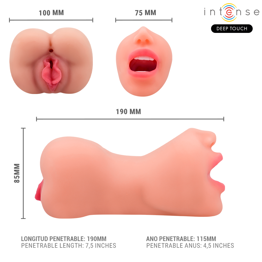 INTENSE DEEP TOUCH MASTURBADOR RILEY COM DUPLA BOCA E VAGINA
