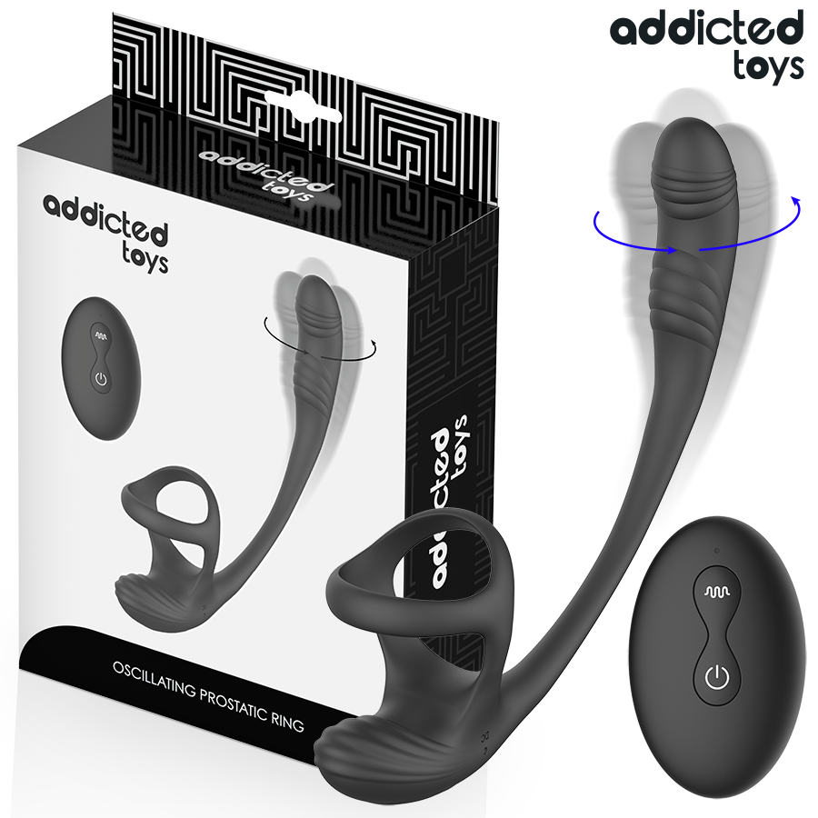 ADDICTED TOYS PLUG ANAL COM VIBRAyaO OSCILAyaO 360º E ESTIMULADOR DE TESTiCULOS