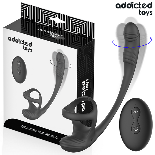 ADDICTED TOYS PLUG ANAL COM VIBRAyaO OSCILAyaO 360º E ESTIMULADOR DE TESTiCULOS