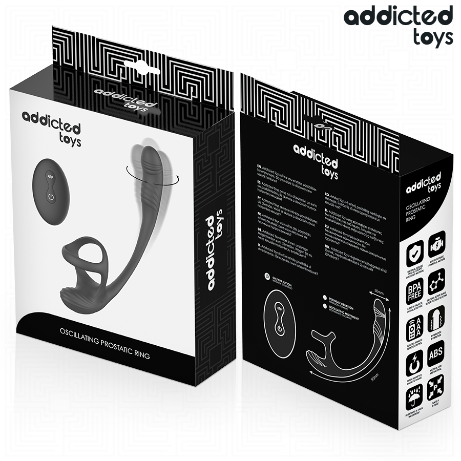 ADDICTED TOYS PLUG ANAL COM VIBRAyaO OSCILAyaO 360º E ESTIMULADOR DE TESTiCULOS