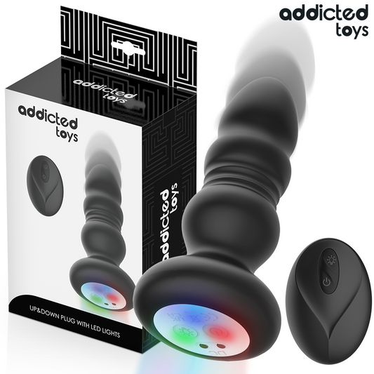 ADDICTED TOYS PLUG ANAL GIRAToRIO VIBRAToRIO COM LUZ LED E CONTROLE REMOTO