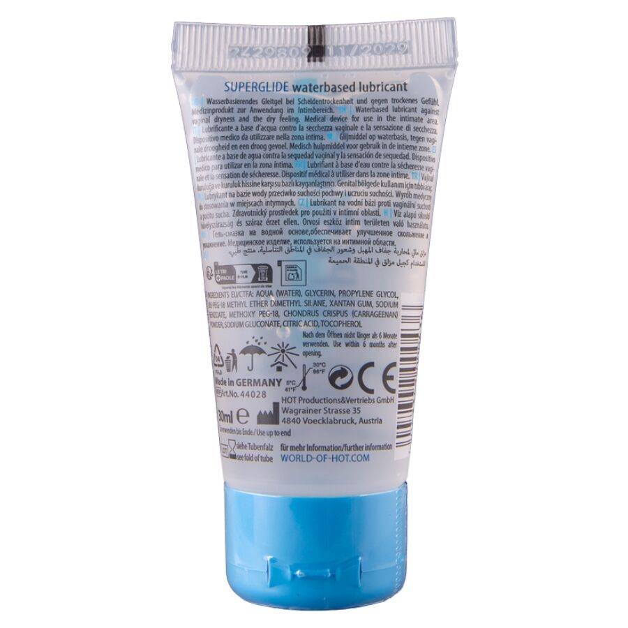 HOT SUPERGLIDE LUBRIFICANTE a BASE DE aGUA 30 ML