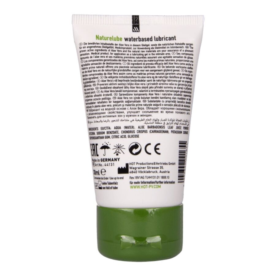HOT NATURE LUBE a BASE DE aGUA COM ALOE VERA 30 ML