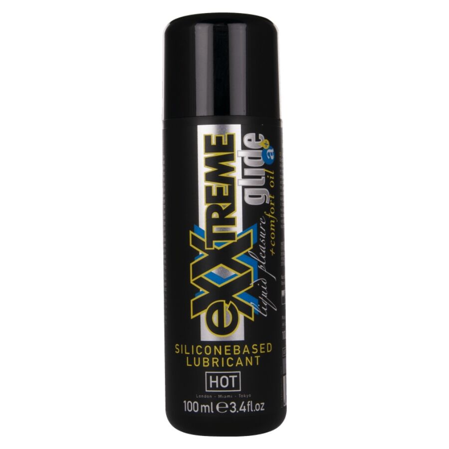 HOT EXXTREME GLIDE LUBRIFICANTE a BASE DE SILICONE oLEO CONFORTANTE A 100 ML