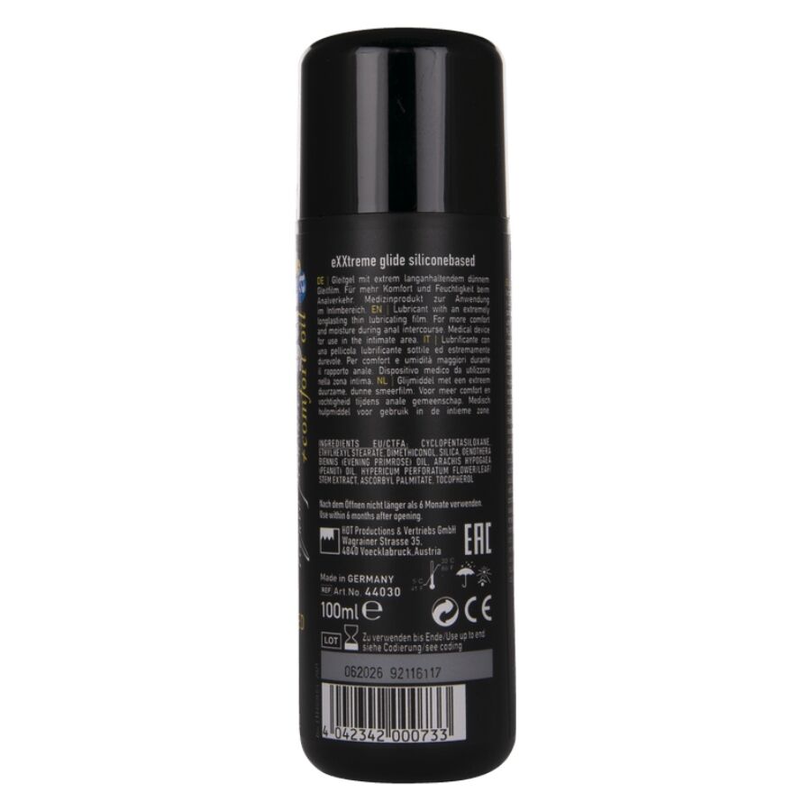 HOT EXXTREME GLIDE LUBRIFICANTE a BASE DE SILICONE oLEO CONFORTANTE A 100 ML