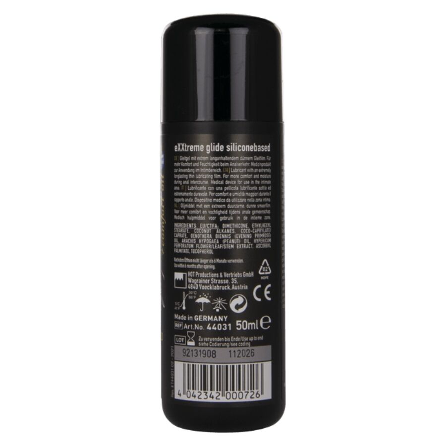 HOT EXXTREME GLIDE LUBRIFICANTE a BASE DE SILICONE oLEO CONFORTANTE A 50 ML