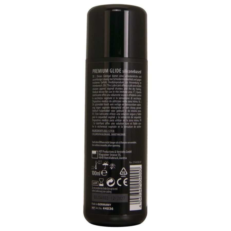 HOT LUBRIFICANTE PREMIUM SILICONE GLIDE a BASE DE SILICONE 100 ML