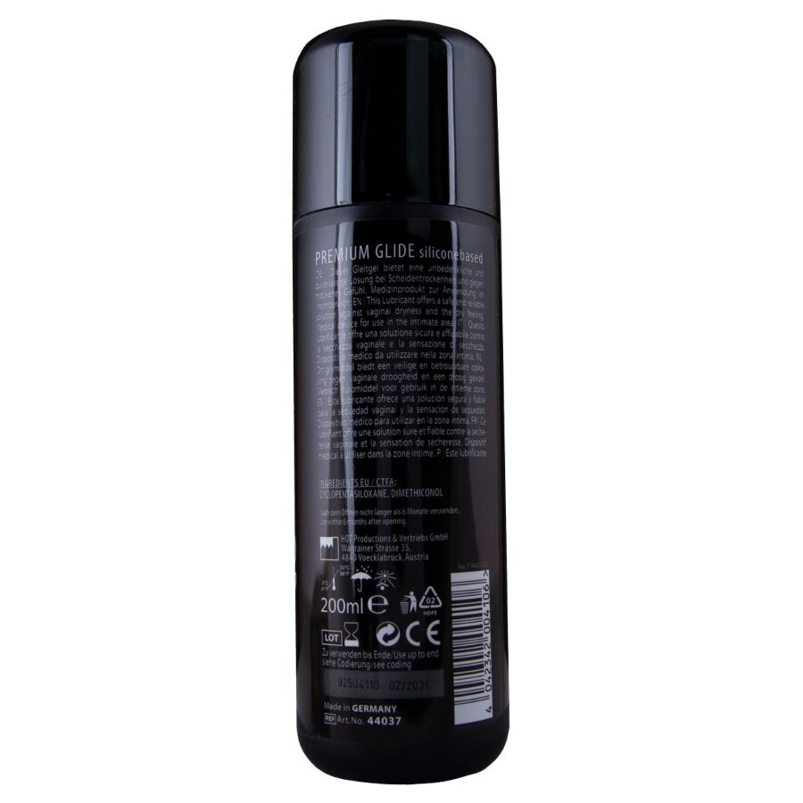 HOT LUBRIFICANTE PREMIUM SILICONE GLIDE a BASE DE SILICONE 200 ML
