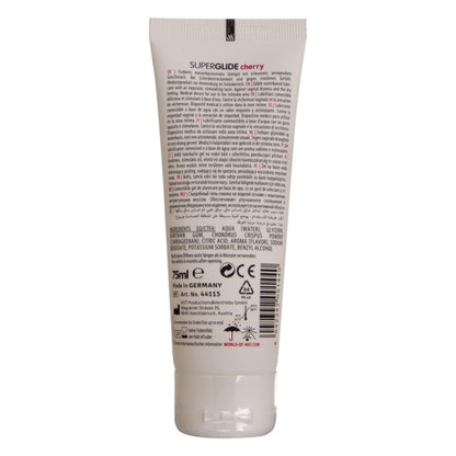 HOT SUPERGLIDE LUBRIFICANTE COMESTiVEL a BASE DE aGUA SABOR CEREJA 75 ML