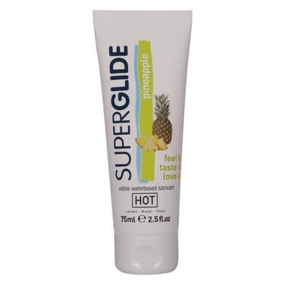 HOT SUPERGLIDE LUBRIFICANTE COMESTiVEL a BASE DE aGUA COM SABOR ABACAXI 75 ML