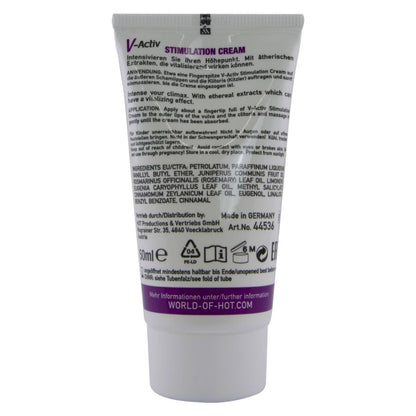 HOT CREME ESTIMULANTE V ACTIV PARA MULHERES 50 ML