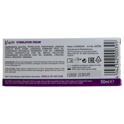 HOT CREME ESTIMULANTE V ACTIV PARA MULHERES 50 ML
