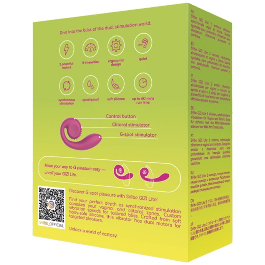 SNAIL VIBE GIZI LITE VIBRADOR ROSA DUPLO PARA PONTO G E CLIToRIS