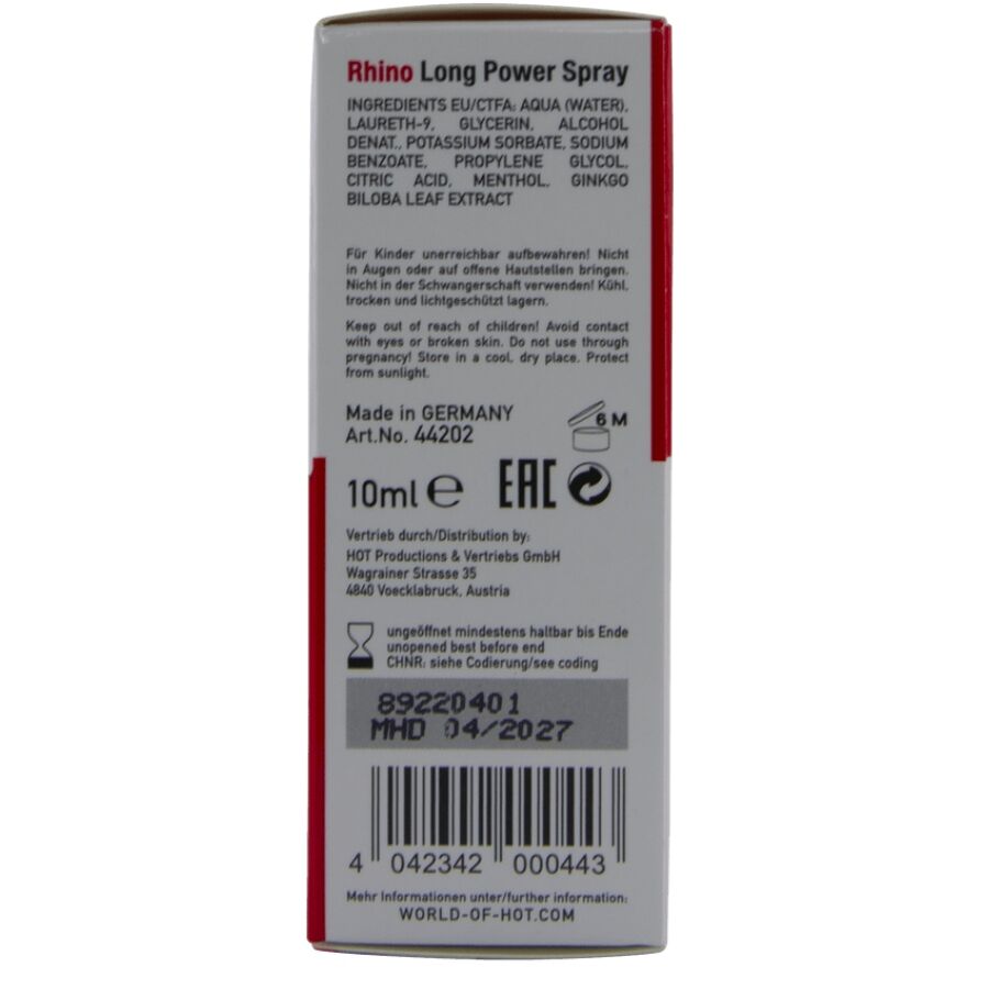HOT RHINO LONG POWER SPRAY 10 ML