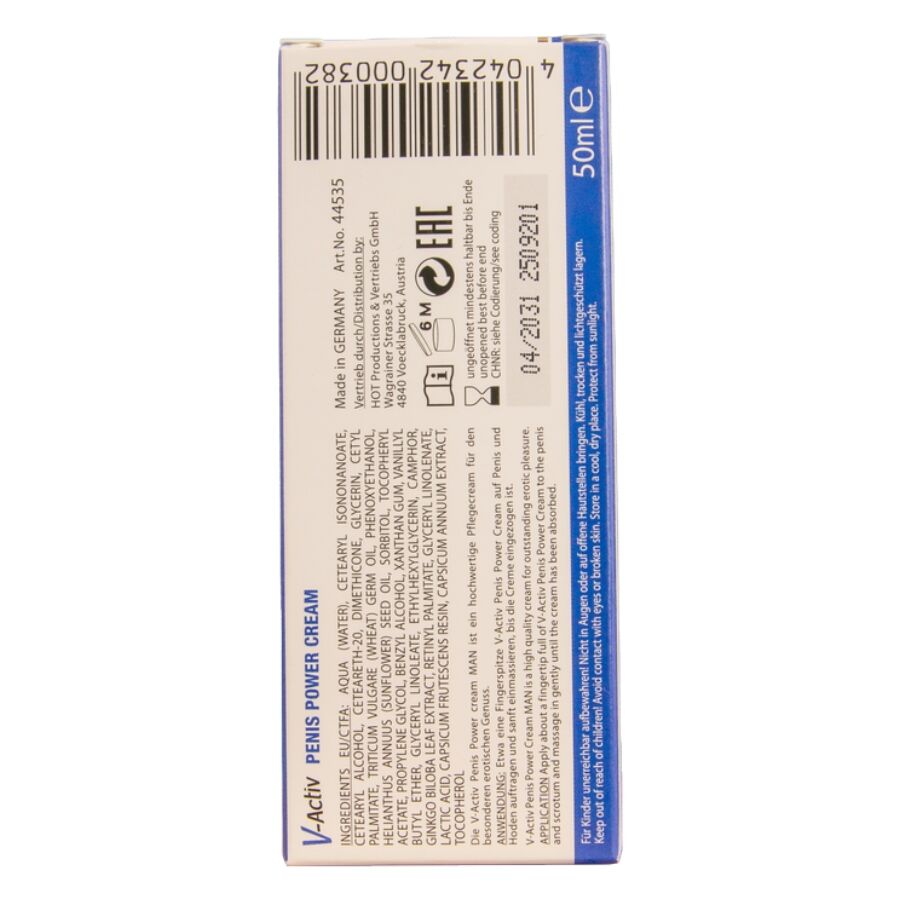 HOT CREME PARA POTeNCIA PENIANA V ACTIV PARA HOMENS 50 ML