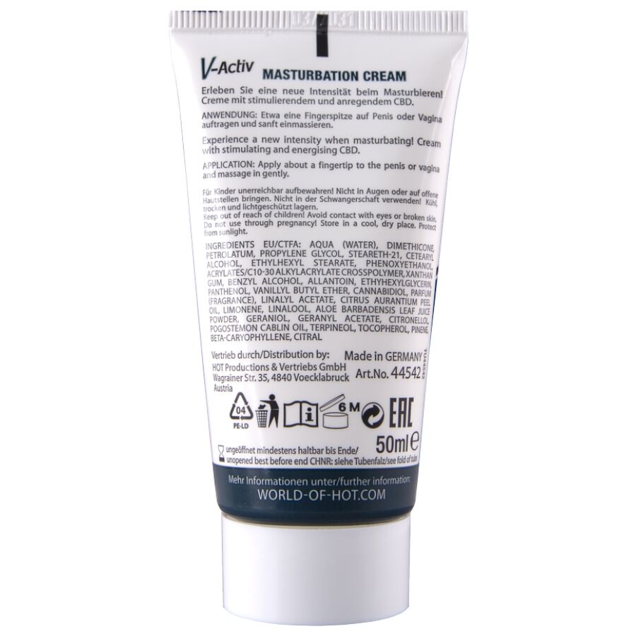 HOT CREME PARA MASTURBAyaO COM CBD UNISSEX 100ML