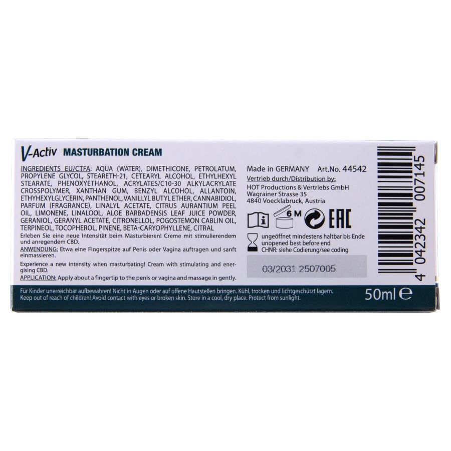 HOT CREME PARA MASTURBAyaO COM CBD UNISSEX 100ML