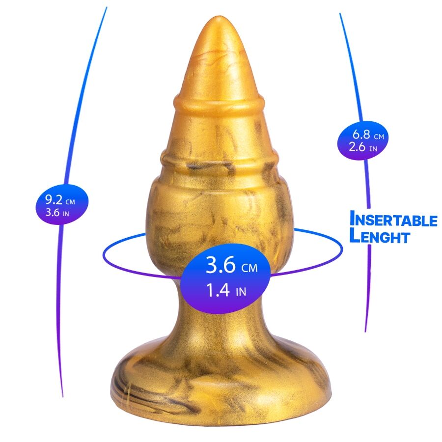 SILEXD GOLDY PLUG ANAL FANTASY DE SILICONE LiQUIDO TERMOREATIVO DOURADO 92 CM