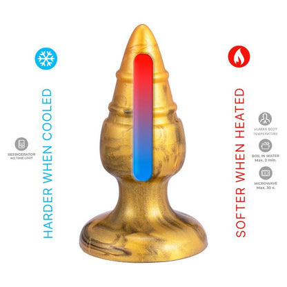 SILEXD GOLDY PLUG ANAL FANTASY DE SILICONE LiQUIDO TERMOREATIVO DOURADO 92 CM