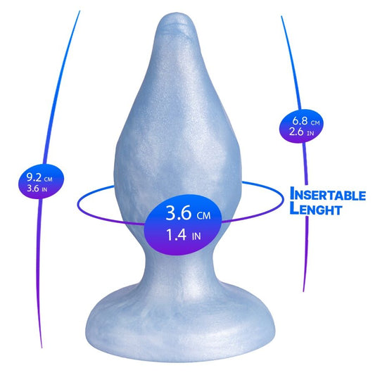 SILEXD DIAMOND PLUG ANAL FANTASY DE SILICONE LiQUIDO TERMOREATIVO AZUL PEROLADO 92 CM
