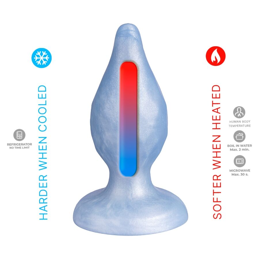 SILEXD DIAMOND PLUG ANAL FANTASY DE SILICONE LiQUIDO TERMOREATIVO AZUL PEROLADO 92 CM