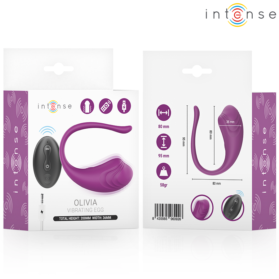 INTENSE OVO VIBRAToRIO ROXO OLIVIA COM CONTROLE REMOTO
