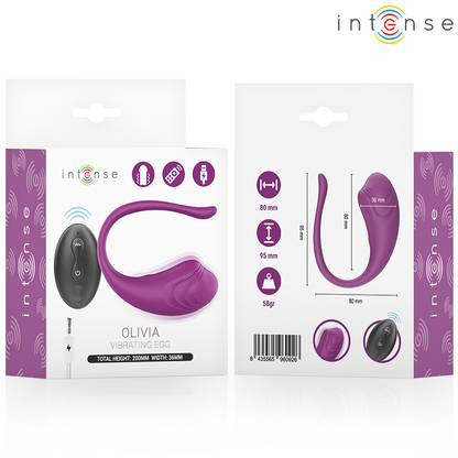 INTENSE OVO VIBRAToRIO ROXO OLIVIA COM CONTROLE REMOTO