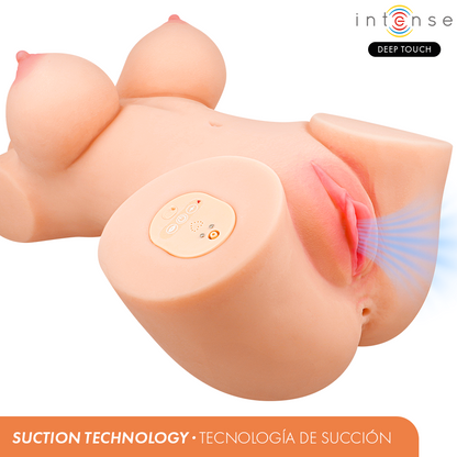 INTENSE DEEP TOUCH VERO TORSO aNUS E VAGINA COM SUCyaO CALOR VIBRAyaO E EFEITOS DE VOZ COM CONTROLE REMOTO 55 KG