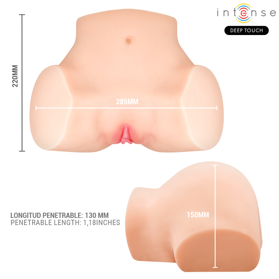 INTENSE DEEP TOUCH MASTURBADOR ANAL E VAGINAL NICOLE COM EFEITOS DE SUCyaO CALOR VIBRAyaO E VOZ COM CONTROLE REMOTO 53 KG