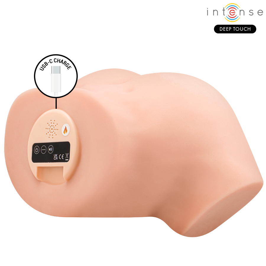 INTENSE DEEP TOUCH MASTURBADOR ANAL E VAGINAL NICOLE COM EFEITOS DE SUCyaO CALOR VIBRAyaO E VOZ COM CONTROLE REMOTO 53 KG