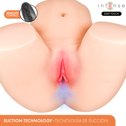 INTENSE DEEP TOUCH MASTURBADOR ANAL E VAGINAL JULIA COM SUCyaO CALOR VIBRAyaO E EFEITOS DE VOZ COM CONTROLE REMOTO 9 KG