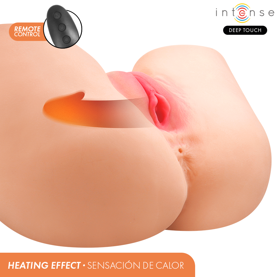 INTENSE DEEP TOUCH MASTURBADOR ANAL E VAGINAL JULIA COM SUCyaO CALOR VIBRAyaO E EFEITOS DE VOZ COM CONTROLE REMOTO 9 KG