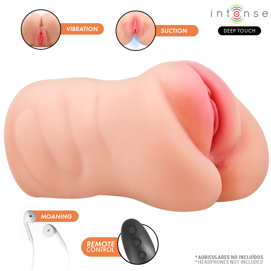 INTENSE DEEP TOUCH KRISTA MASTURBADOR VAGINAL VIBRAToRIO COM GEMIDOS E CONTROLE REMOTO