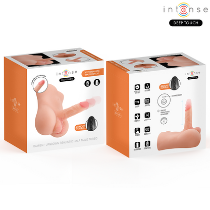 INTENSE DEEP TOUCH TORSO DAMIEN COM aNUS E DILDO REALISTA COM FUNyaO DE PRESSaO E VIBRAyaO CONTROLE REMOTO 35 KG