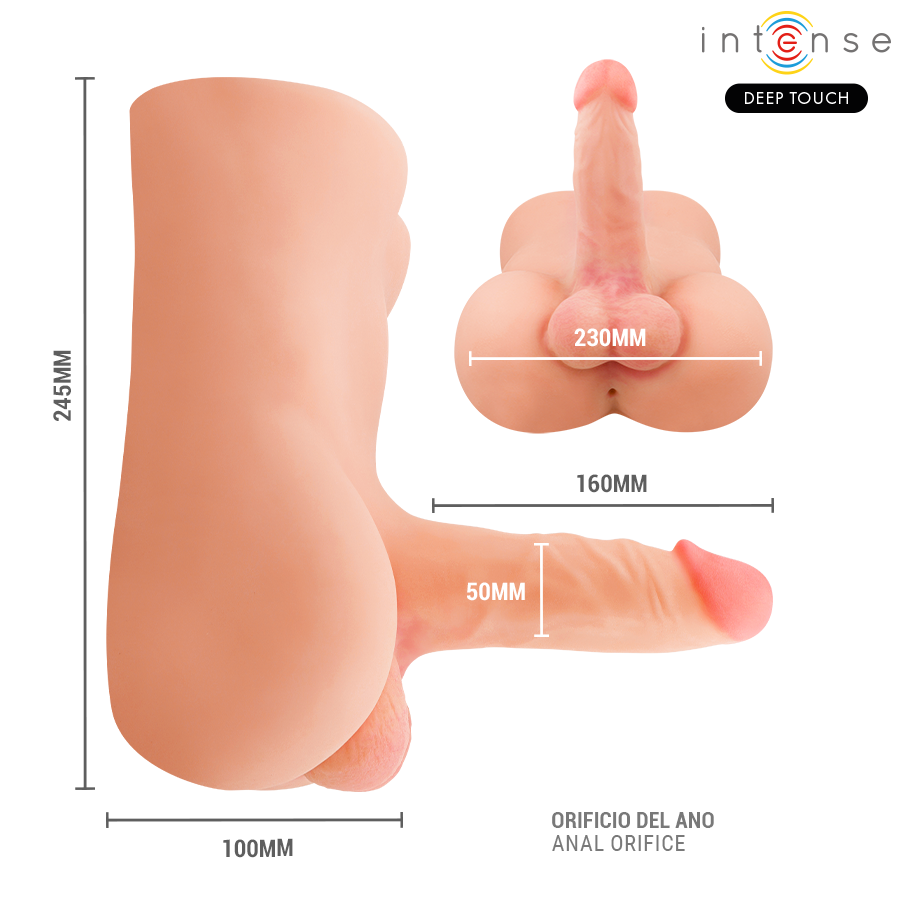 INTENSE DEEP TOUCH TORSO DAMIEN COM aNUS E DILDO REALISTA COM FUNyaO DE PRESSaO E VIBRAyaO CONTROLE REMOTO 35 KG