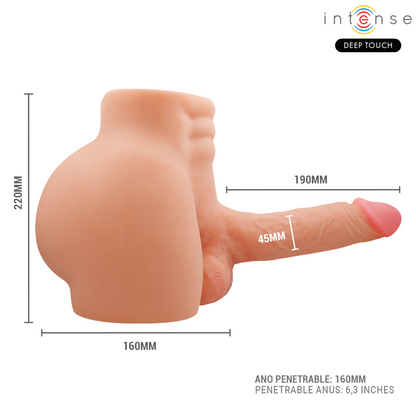 INTENSE DEEP TOUCH TORSO RICHIE COM aNUS E DILDO REALISTA COM FUNyaO DE EMPURRAR E VIBRAR CONTROLE REMOTO 47 KG