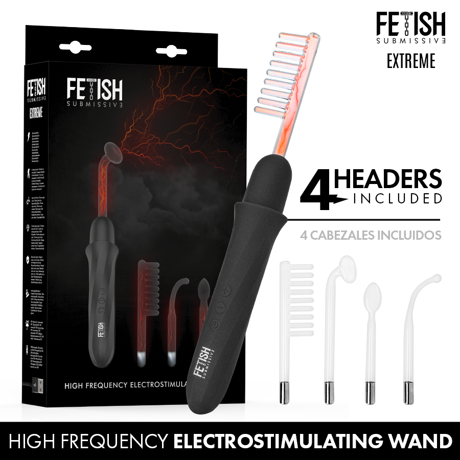 FETISH SUBMISSIVE VIBRADOR WAND ELECTROESTIMULACIoN ALTA FRECUENCIA