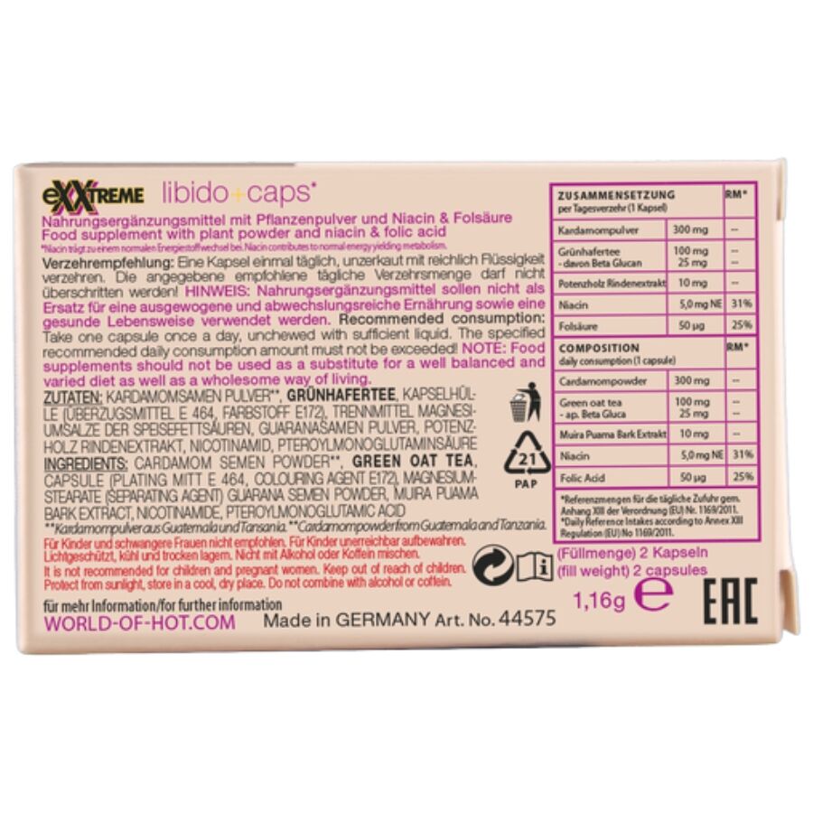 HOT CaPSULAS PARA LIBIDO EXTREMA MULHER 2 UNIDADES