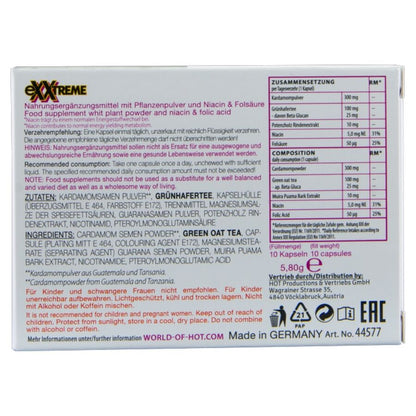 HOT EXXTREME CaPSULAS LIBIDIN PARA MULHER 10 UNIDADES