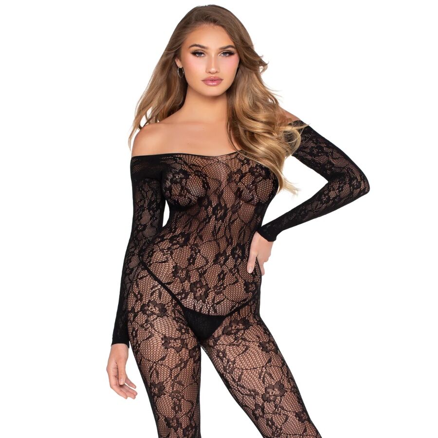 LEG AVENUE 89366 BODY DE RENDA PRETO TAMANHO uNICO