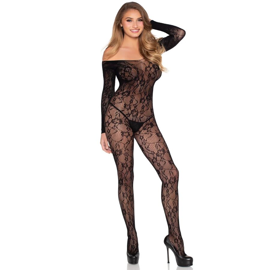 LEG AVENUE 89366 BODY DE RENDA PRETO TAMANHO uNICO