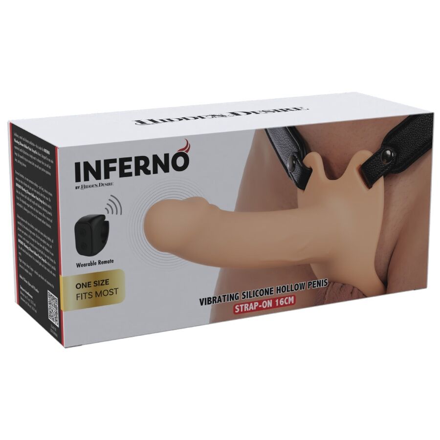 HIDDEN DESIRE INFERNO MANGA PENIANA VIBRAToRIA COM STRAP ON 16 CM