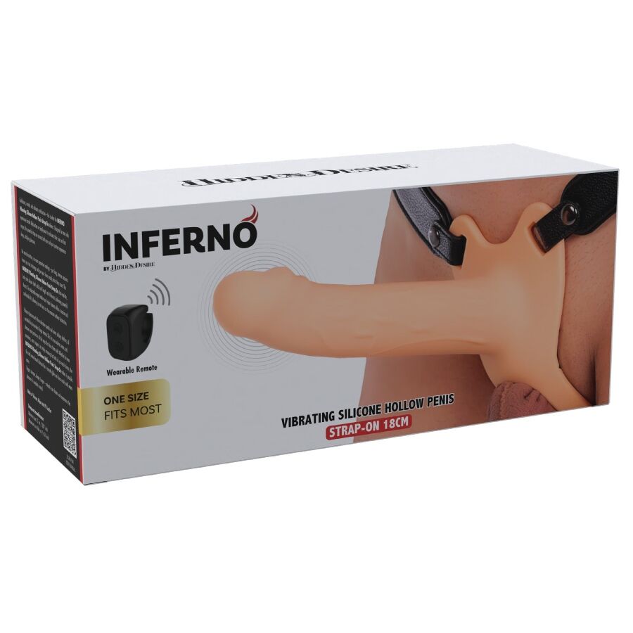 HIDDEN DESIRE INFERNO MANGA PENIANA VIBRAToRIA COM STRAP ON 18 CM