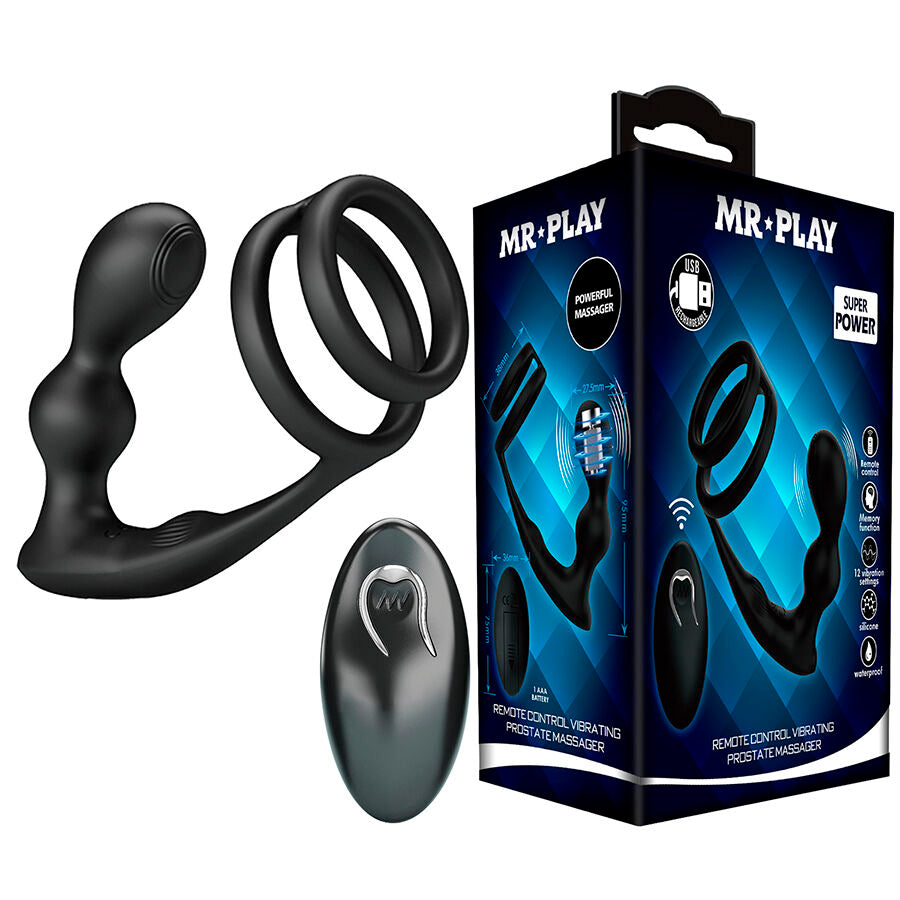 MR PLAY PLUG ANAL VIBRAToRIO COM ANEL PENIANO E CONTROLE REMOTO