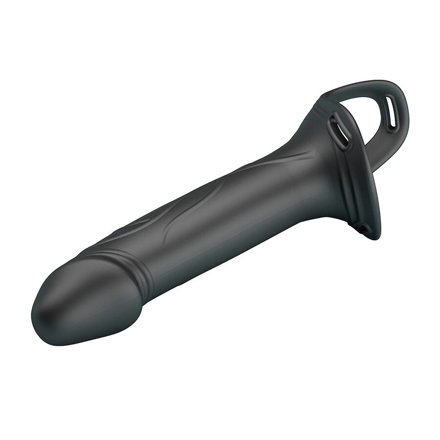 PRETTY LOVE LANDON BLACK VIBRATING STRAP ON