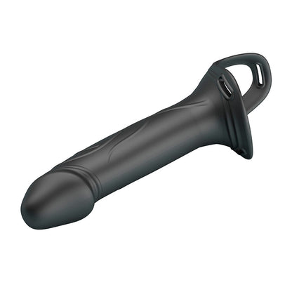 PRETTY LOVE LANDON BLACK VIBRATING STRAP ON